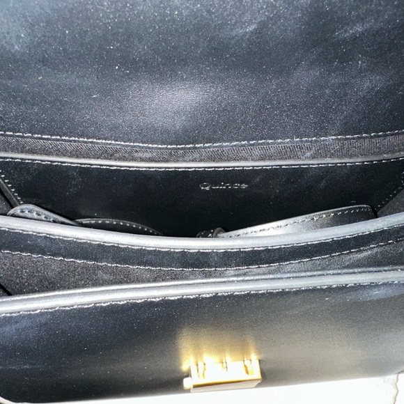 QUINCE Italian Leather Top Handle Crossbody Satchel NWOT in black - Picture 10 of 10
